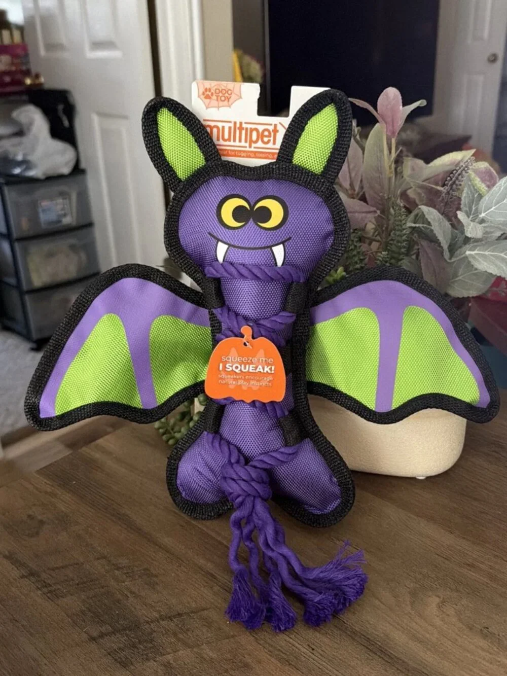 Multipet Cross-Ropes Bat - Halloween - NEW